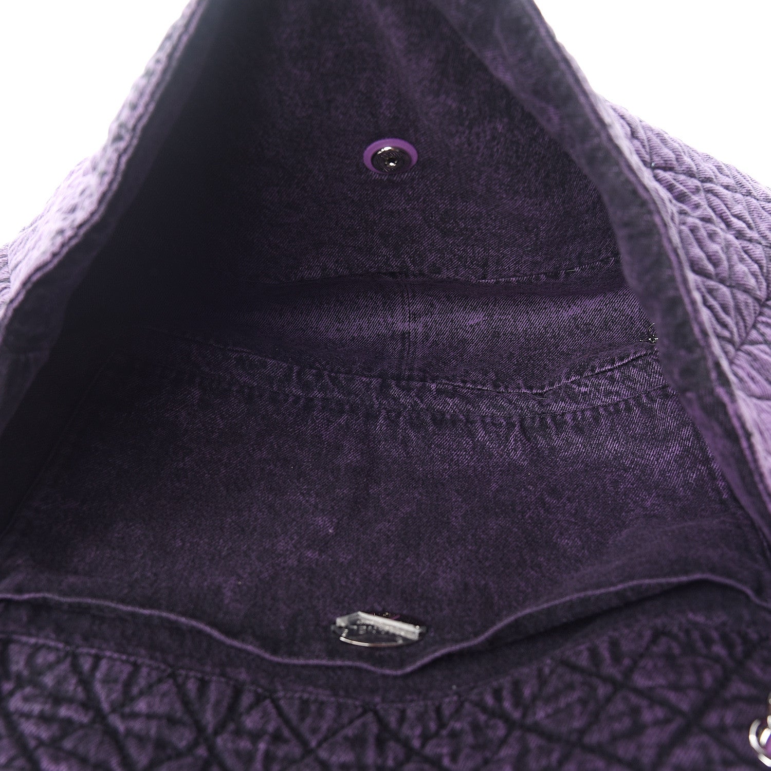 Chanel Denim Quilted Denimpression XXL Flap Purple Black 4 of 9