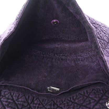 Chanel Denim Quilted Denimpression XXL Flap Purple Black 4 of 9