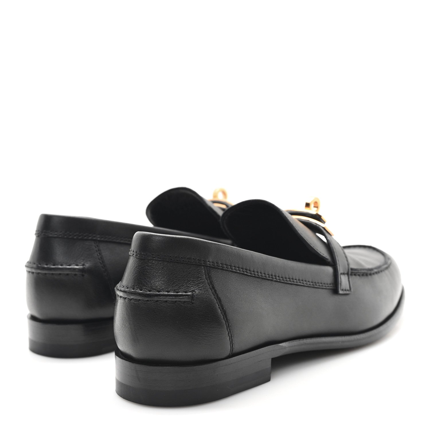 Hermes Calfskin Womens Destin Loafers 36 Black 5 of 10