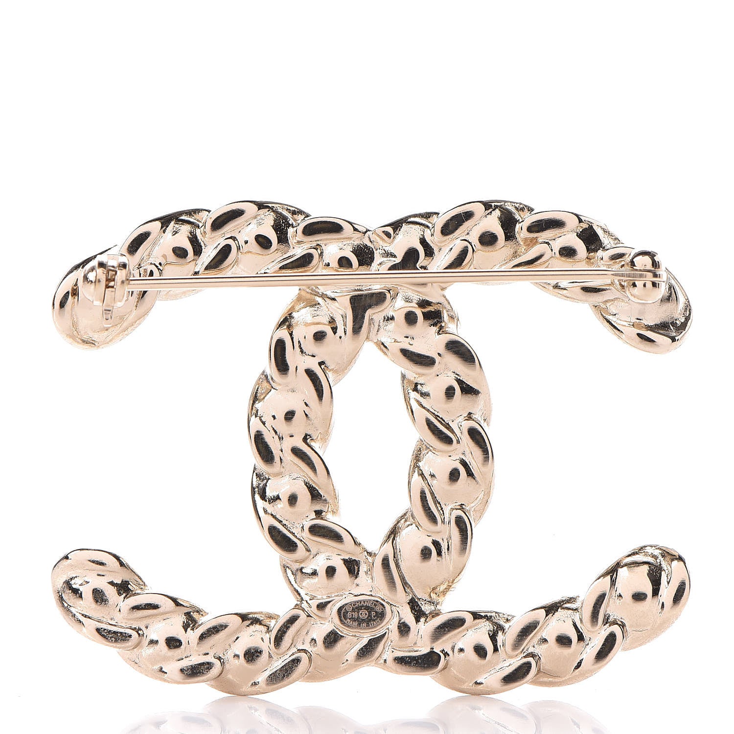 Chanel Crystal Pearls Coronation CC Brooch Gold 3 of 5