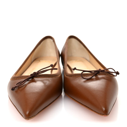 Christian Louboutin Shiny Nappa Ballalla Flats 37 Brown 3 of 9