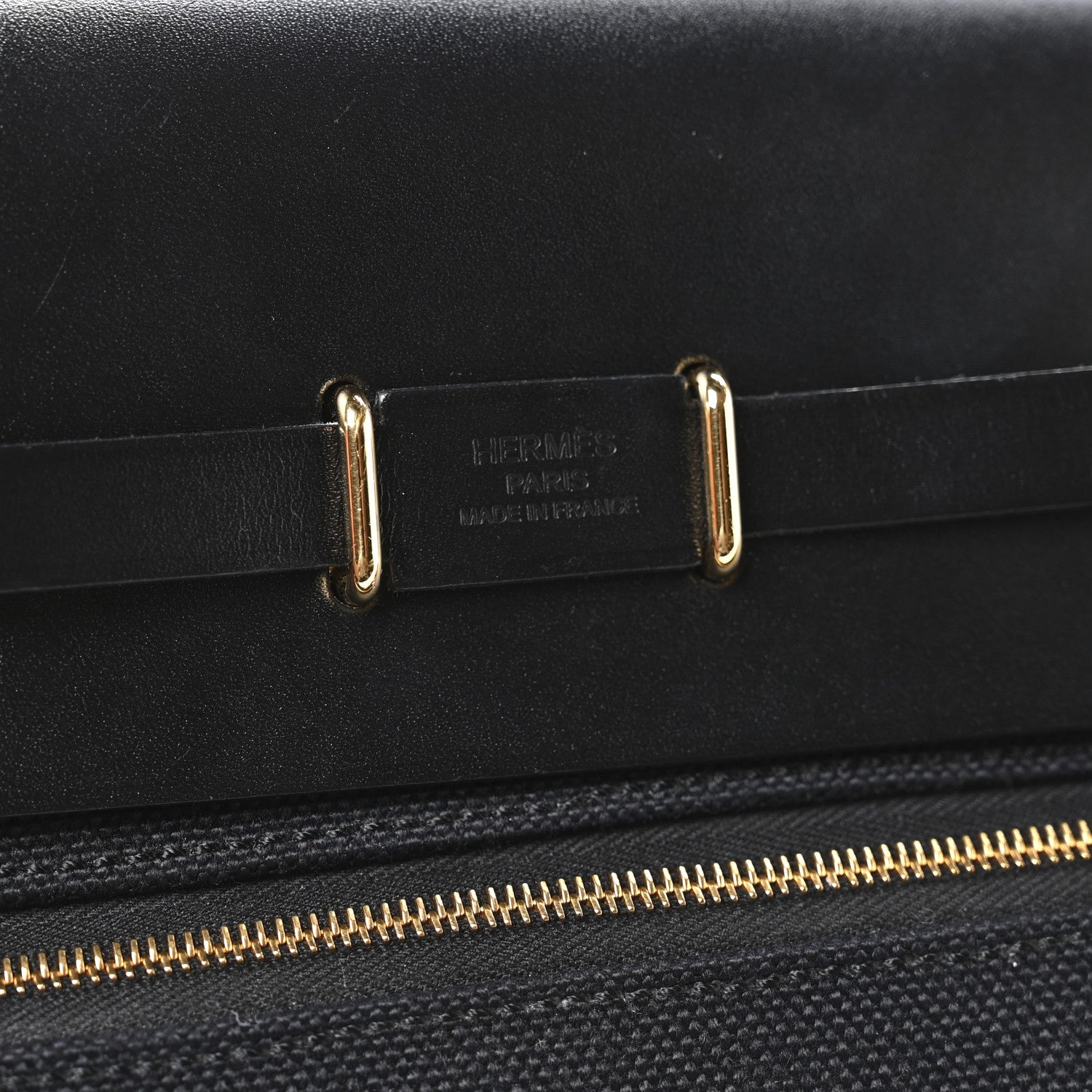 Hermes Military Toile Vache Hunter Herbag Zip Retourne 20 Black 6 of 12