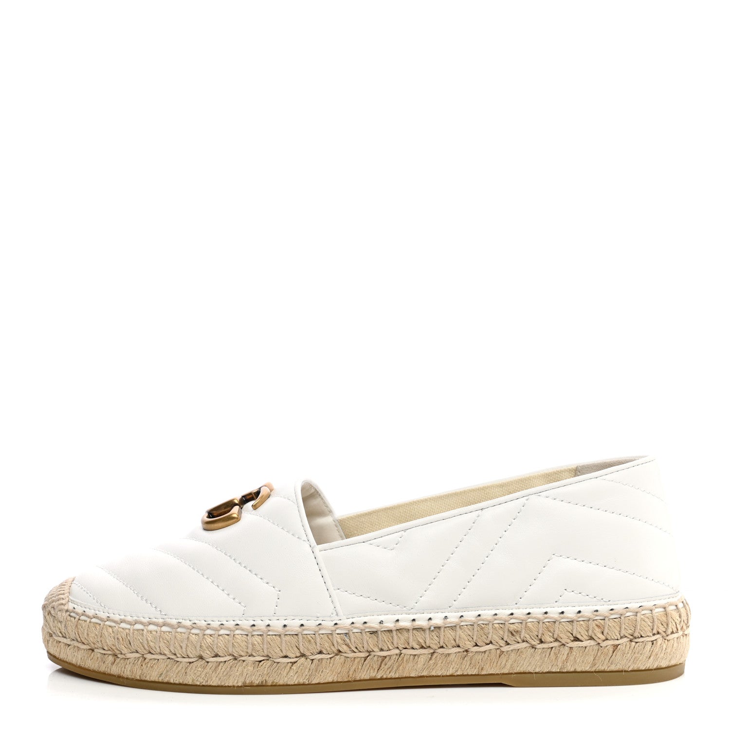 Gucci Nappa Matelasse GG Marmont Espadrilles 38.5 Great White 1 of 13
