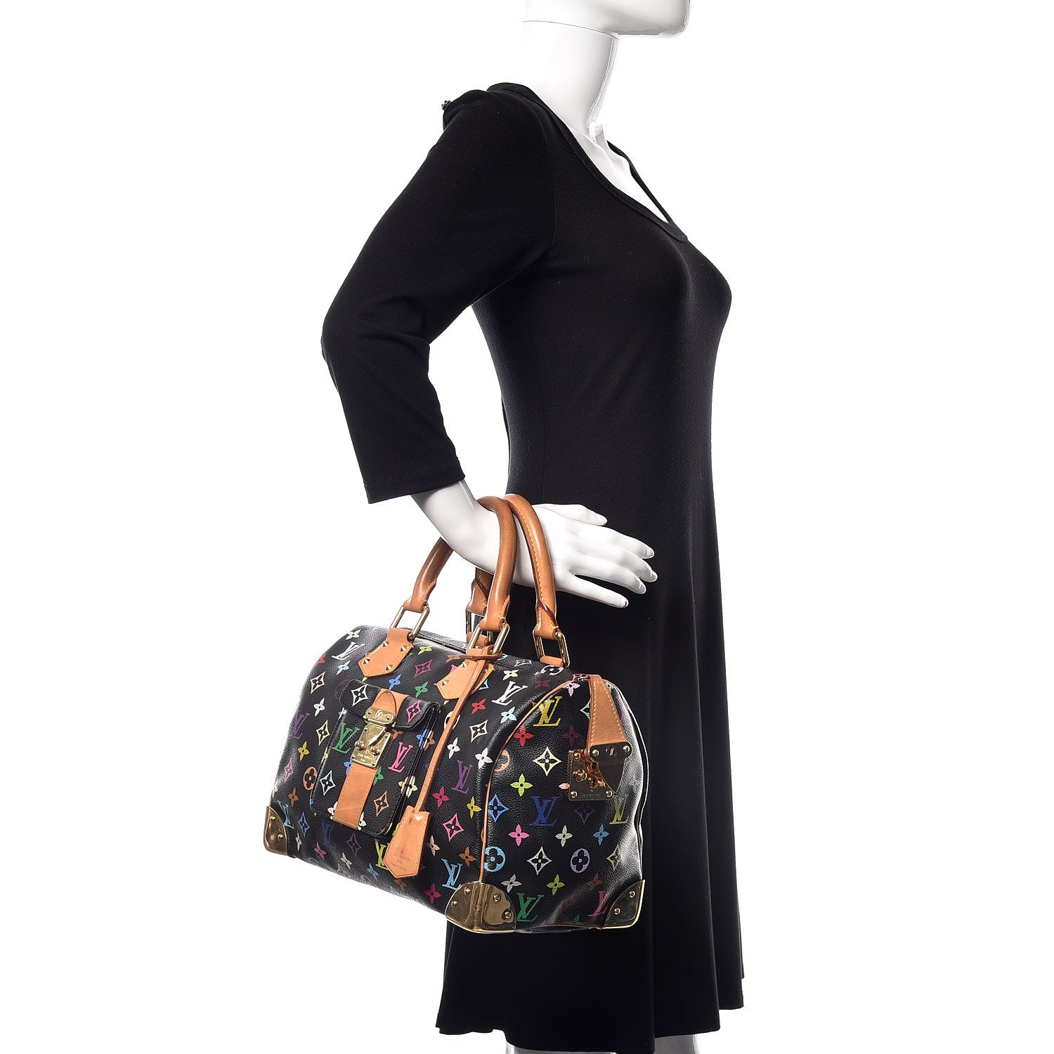 Louis Vuitton Monogram Multicolor Speedy 30 Black 2 of 19