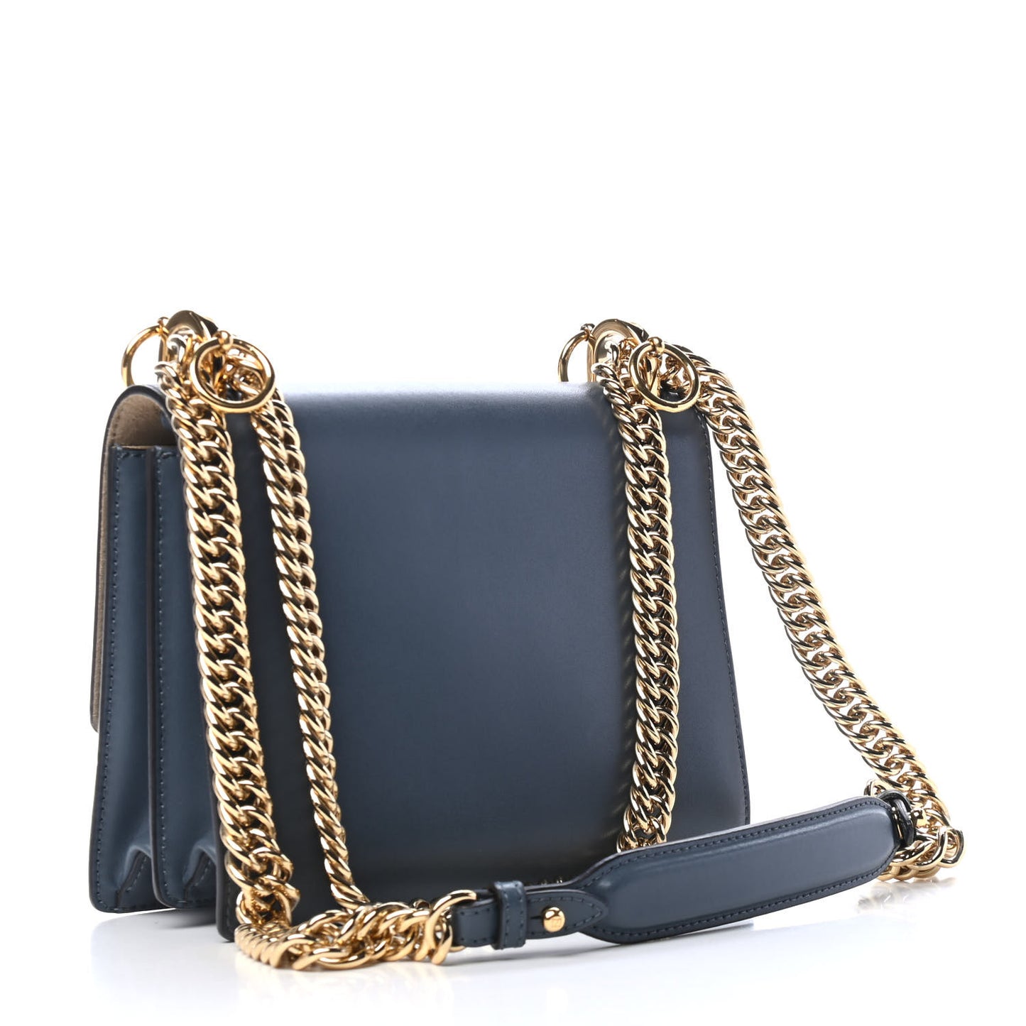 Vitello Liberty Studded Small Kan I Shoulder Bag Navy Blue