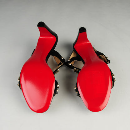 Christian Louboutin Suede Bikee Bike Sandals 35 Black 5 of 7