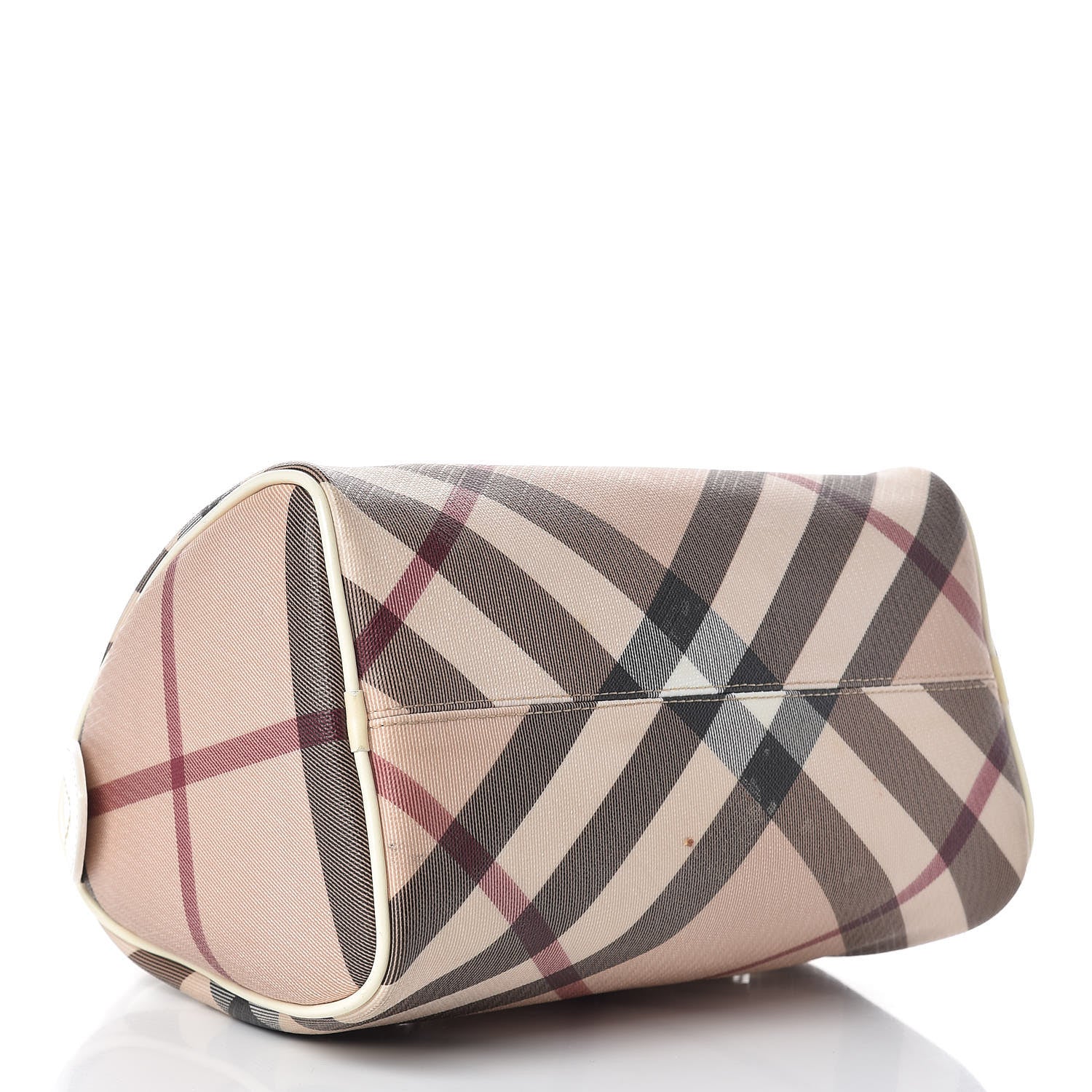 Burberry Supernova Check Patent Mini Chester Bowling Bag White 4 of 15