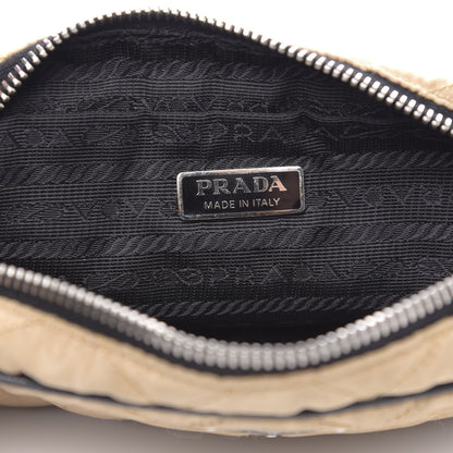 Prada Tessuto Nylon Saffiano Impunturato Quilted Pochette Cammello Black 6 of 9