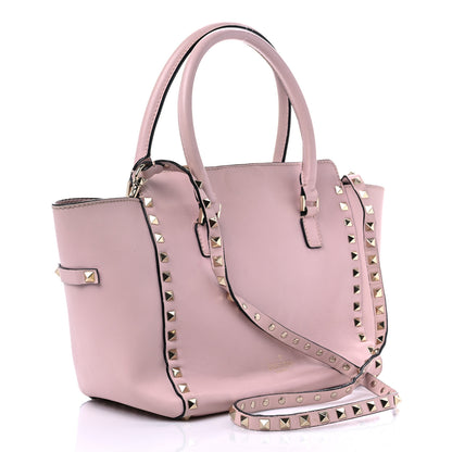 Valentino Garavani Vitello Small Rockstud Double Handle Tote Water Rose 3 of 11