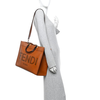 Fendi Vitello King Plexiglass Medium Fendi Sunshine Shopper Tote Cuoio 2 of 11