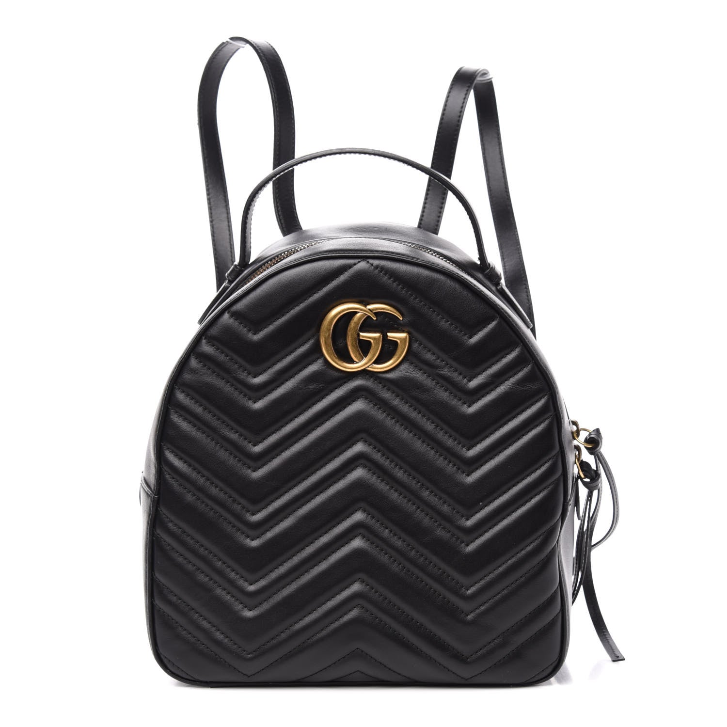Gucci Calfskin Matelasse GG Marmont Dome Backpack Black 1 of 10