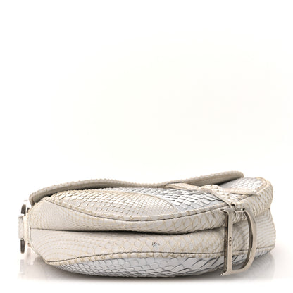 Christian Dior Snakeskin Saddle Bag White 4 of 16