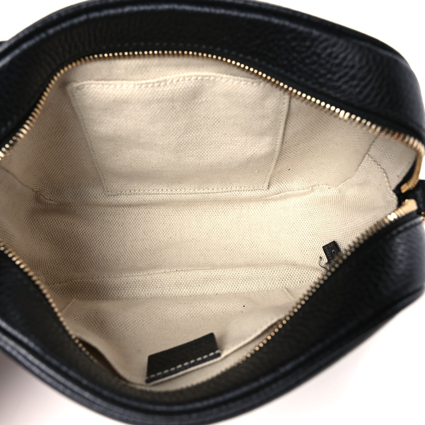 Pebbled Calfskin Small Soho Disco Bag Black