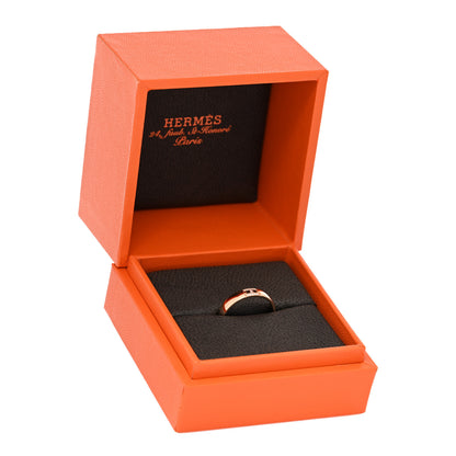 Hermes 18K Rose Gold Diamond Ever Herakles Wedding Band Ring 52 6 5 of 5