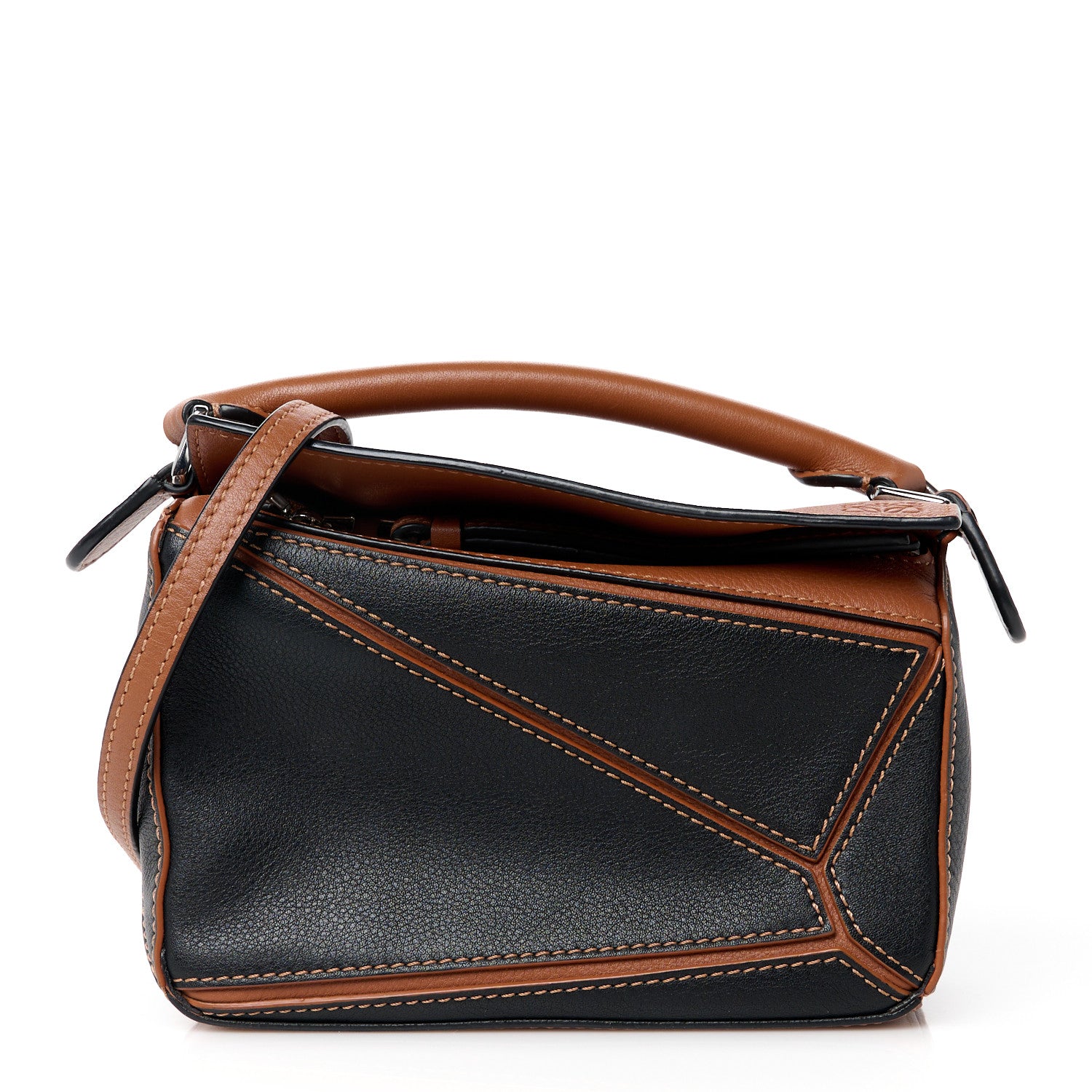 Loewe Calfskin Mini Puzzle Bag Tan Black 1 of 11