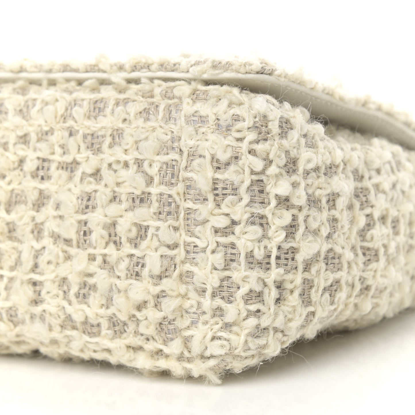 Tweed Cannage Small Caro Bag White