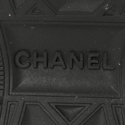 Chanel Velvet Calfskin Mixed Fibers CC Sneakers 37 Ivory Black 7 of 10