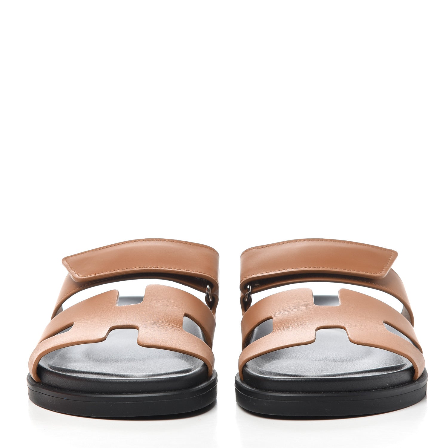 Hermes Calfskin Womens Chypre Sandals 37.5 Gold 2 of 11