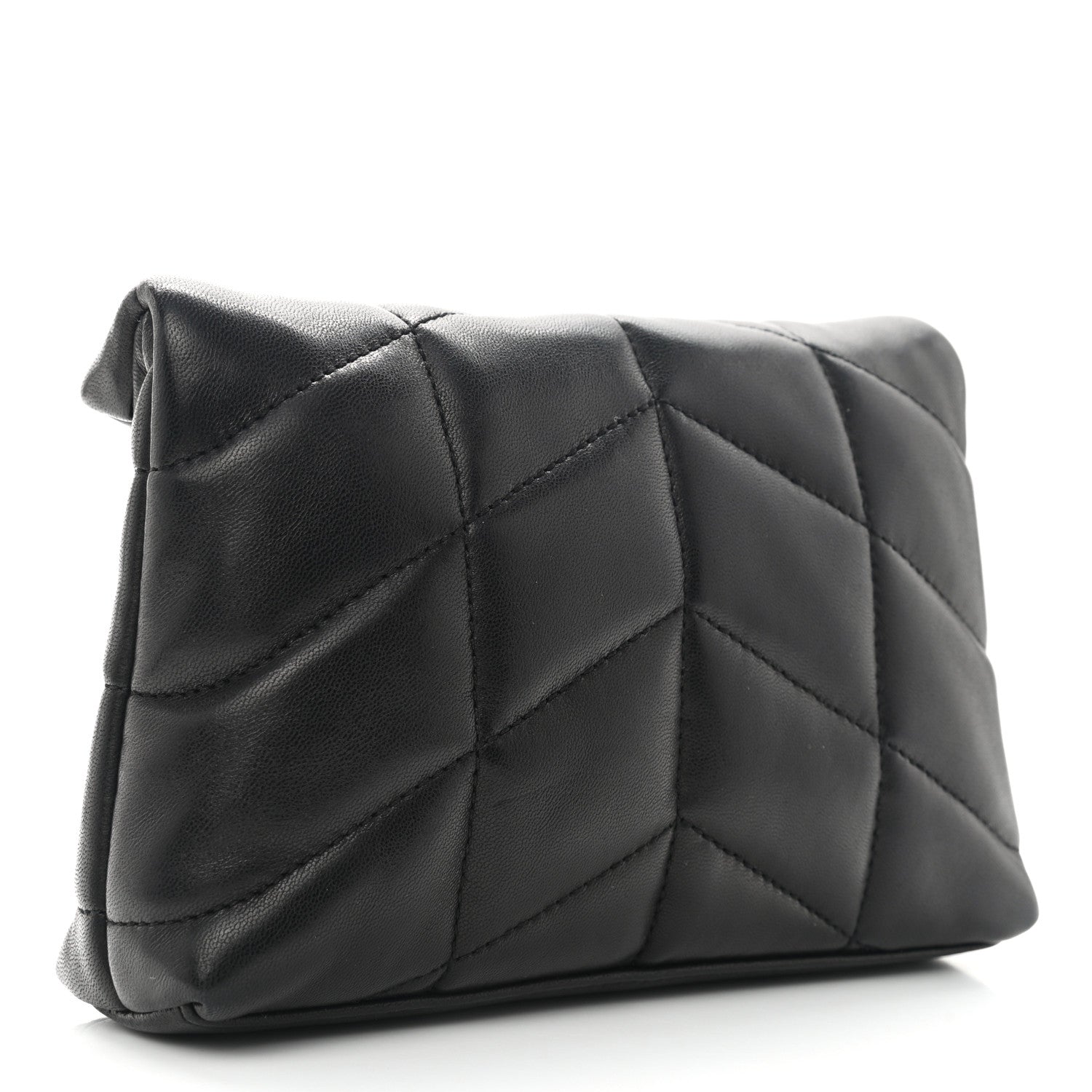 Saint Laurent Lambskin Monogram Loulou Puffer Pouch Clutch Black 4 of 8