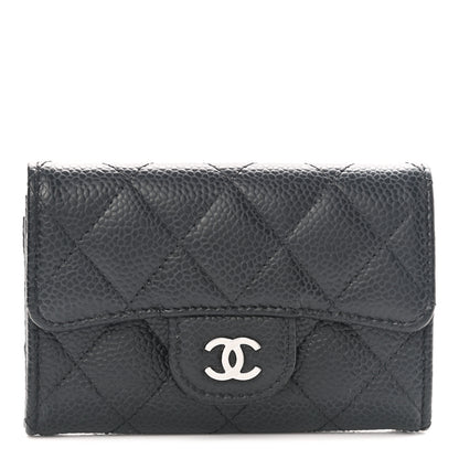 Chanel Caviar Quilted Flap Card Holder Wallet Black 1 of 9