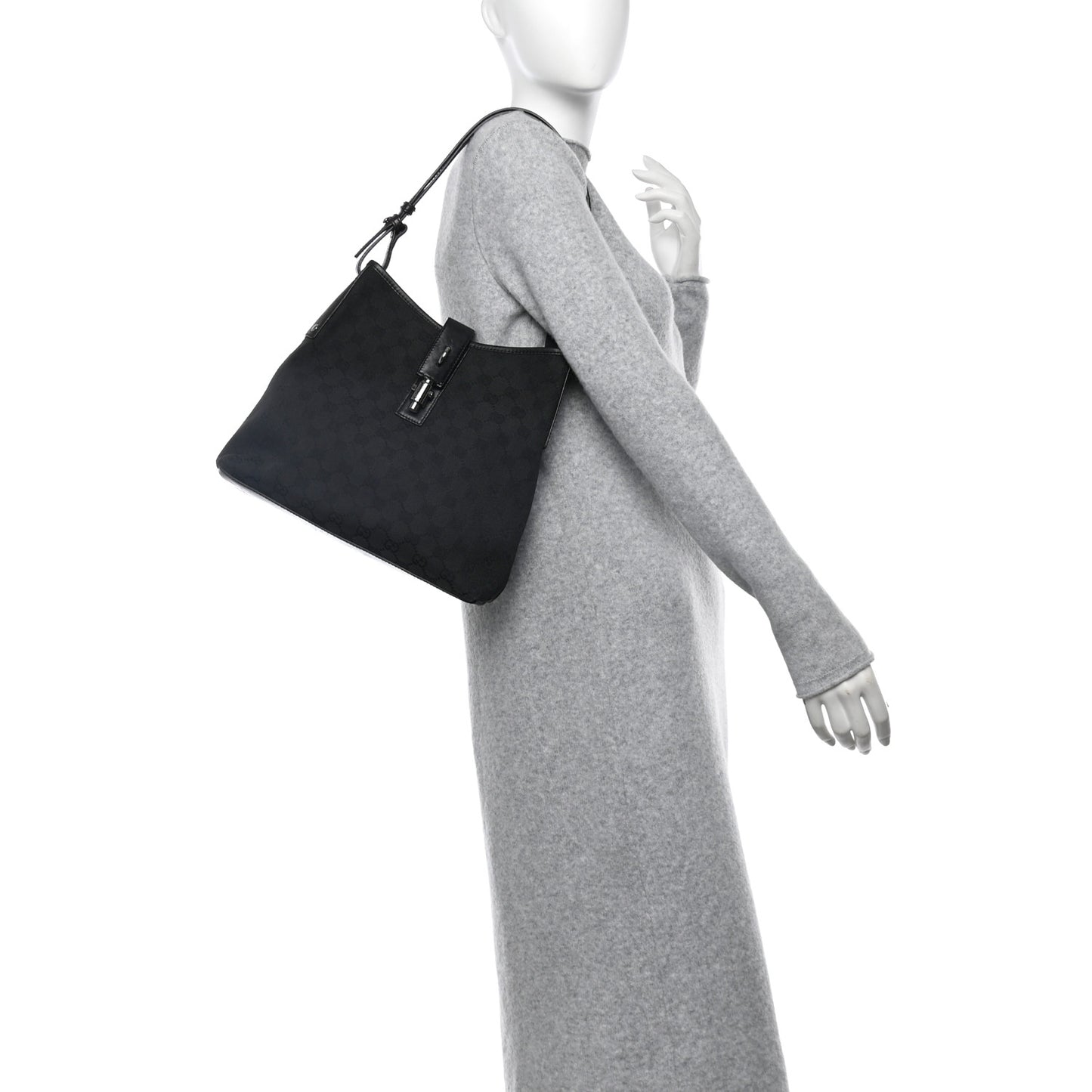 Monogram Piston Shoulder Bag Black