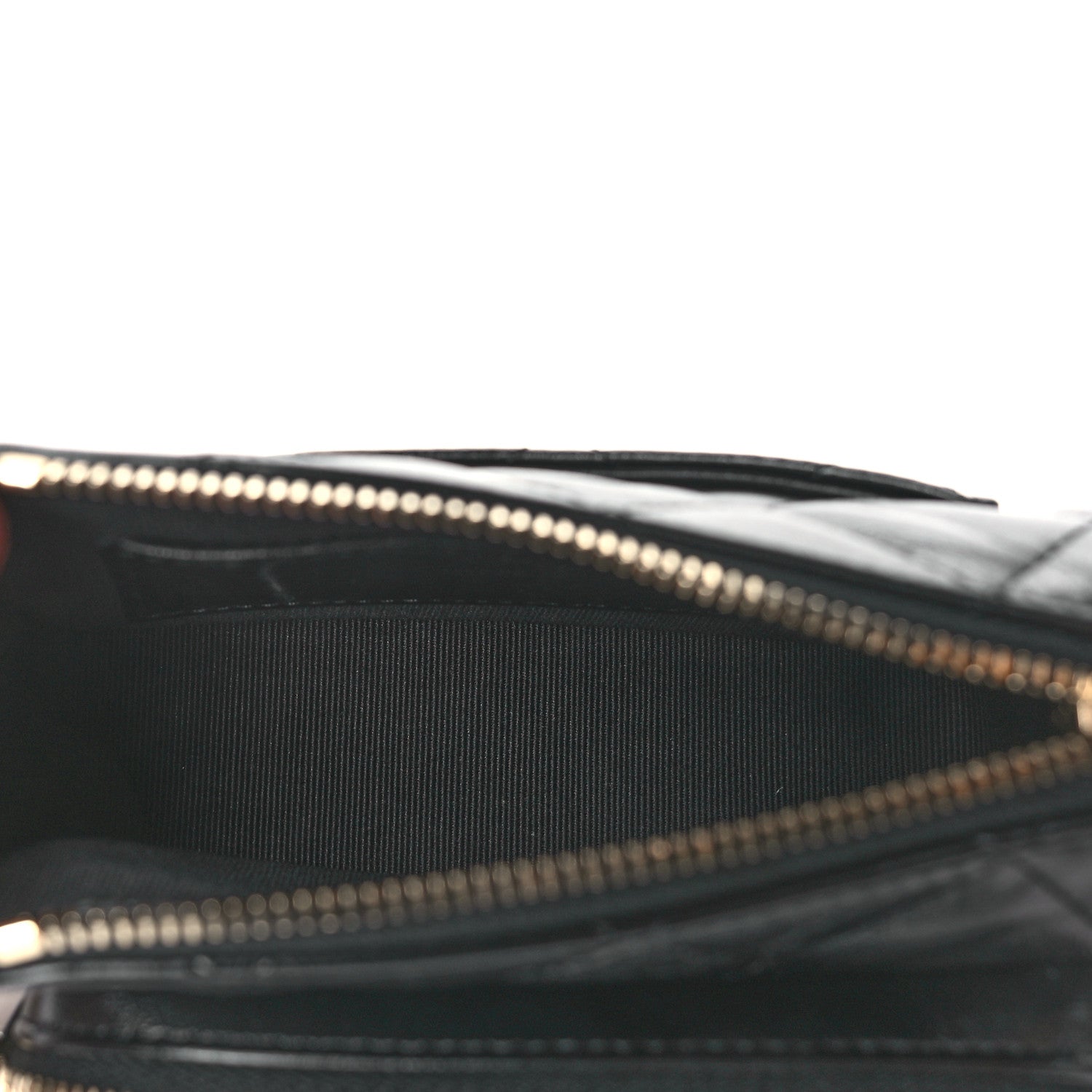 Chanel Shiny Crumpled Lambskin Quilted Clutch With Chain Black Black 5 of 11
