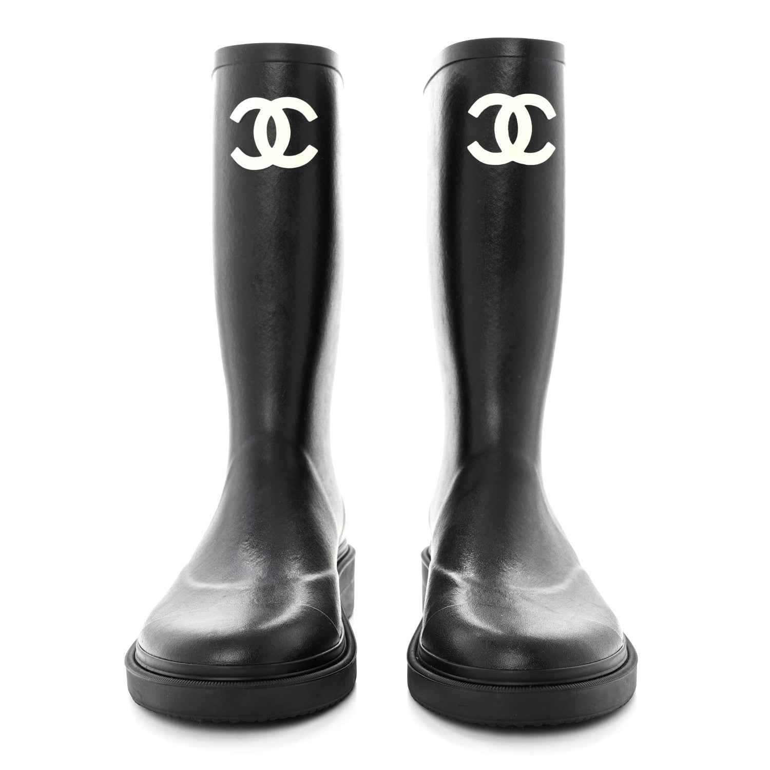 Chanel Caoutchouk CC High Boots 39 Black 2 of 8