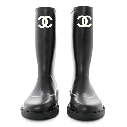 Chanel Caoutchouk CC High Boots 39 Black 2 of 8