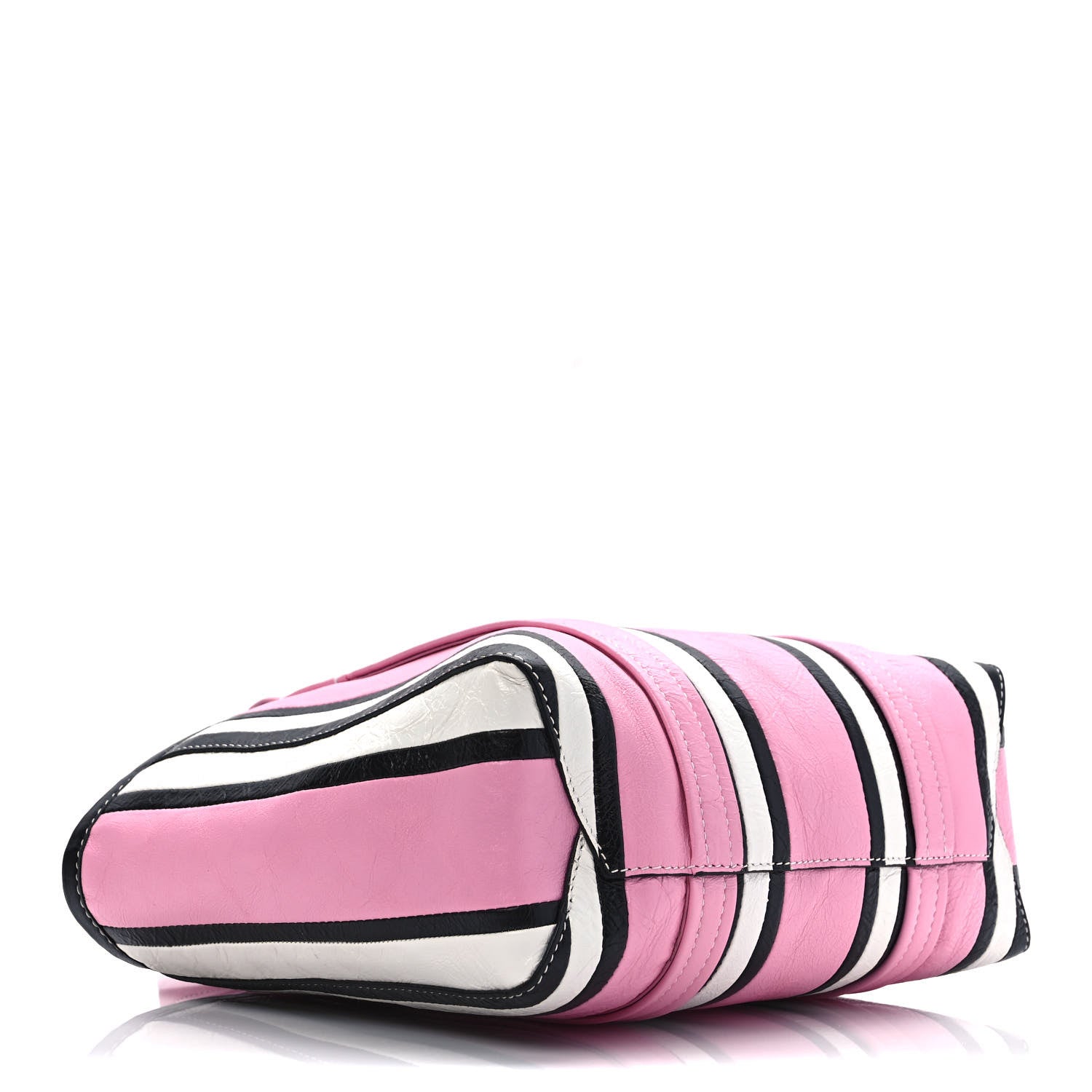 Balenciaga Agneau Arena Striped Small Barbes East West Shopper Candy Pink Black 4 of 9
