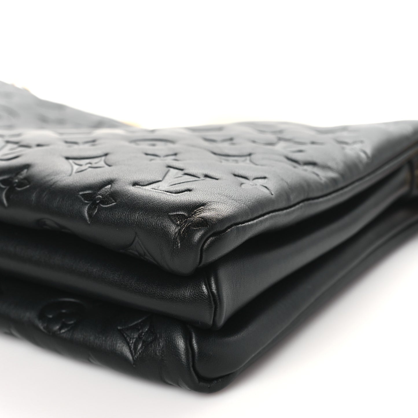Lambskin Embossed Monogram Coussin MM Black