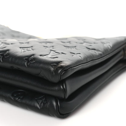 Louis Vuitton Lambskin Embossed Monogram Coussin MM Black 9 of 10