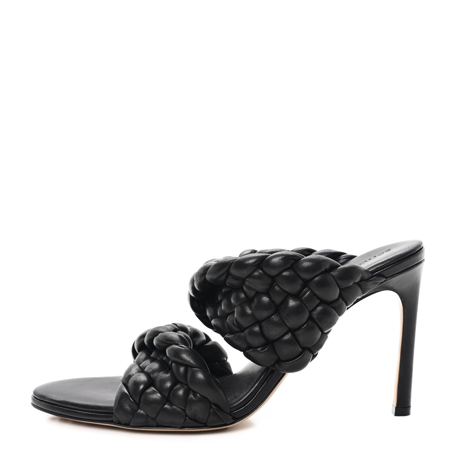 Bottega Veneta Nappa Twisted Padded Intrecciato Curve Slide Sandals 40 Black 1 of 9