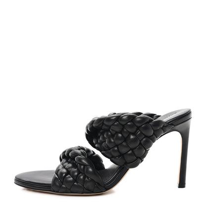 Bottega Veneta Nappa Twisted Padded Intrecciato Curve Slide Sandals 40 Black 1 of 9