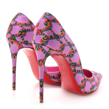 Christian Louboutin Satin Printed Iriza 100 Pumps 39 Gummy 5 of 8