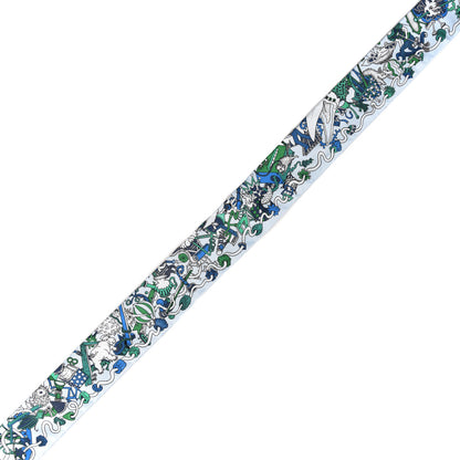 Hermes Silk La Folle Parade Twilly Bleu Ciel Vert Cobalt 3 of 4