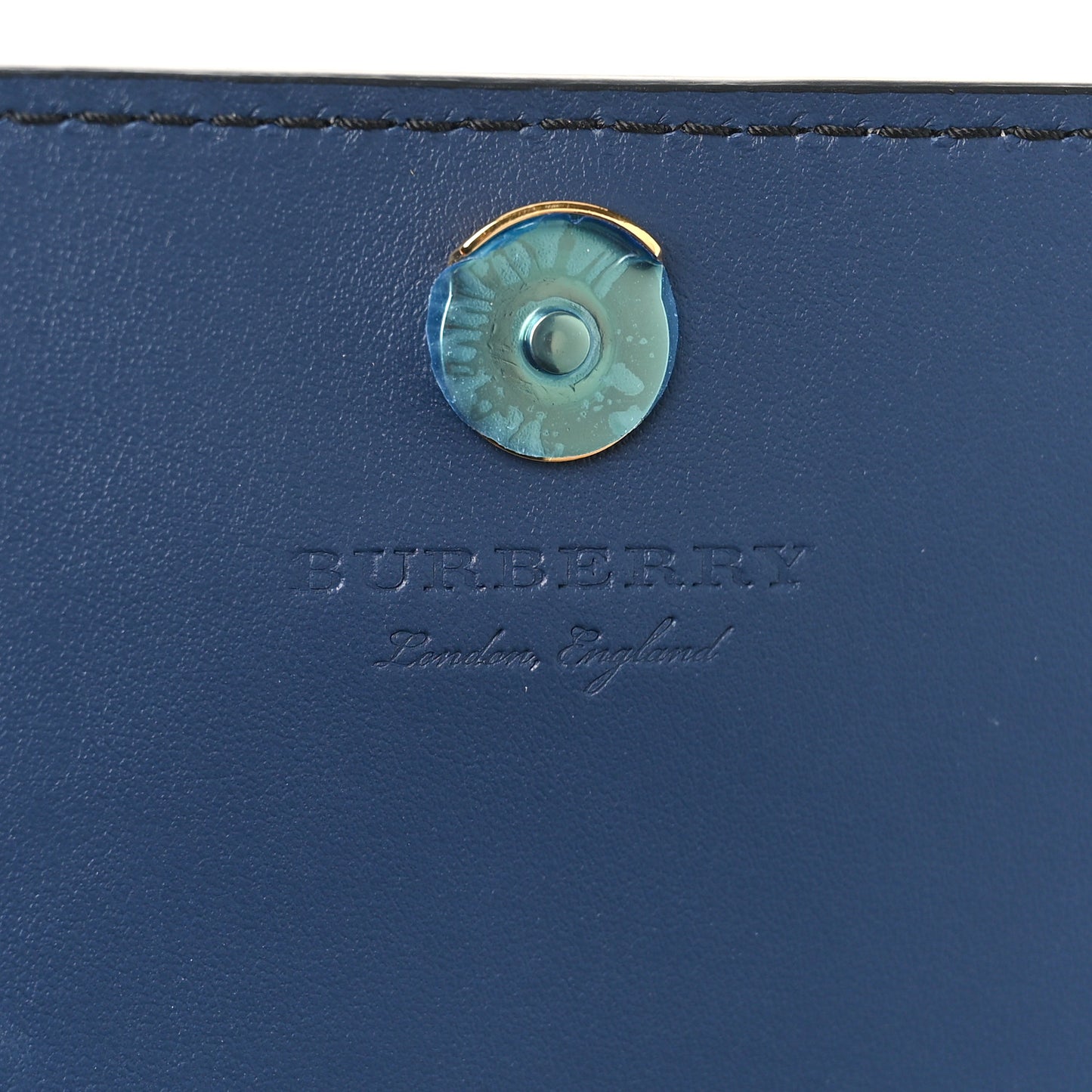 Grained Calfskin House Check Tartan Mix Hampshire Wallet On Chain Navy