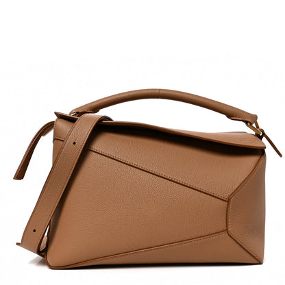 Loewe Grained Calfskin Medium Puzzle Edge Bag Toffee 1 of 9