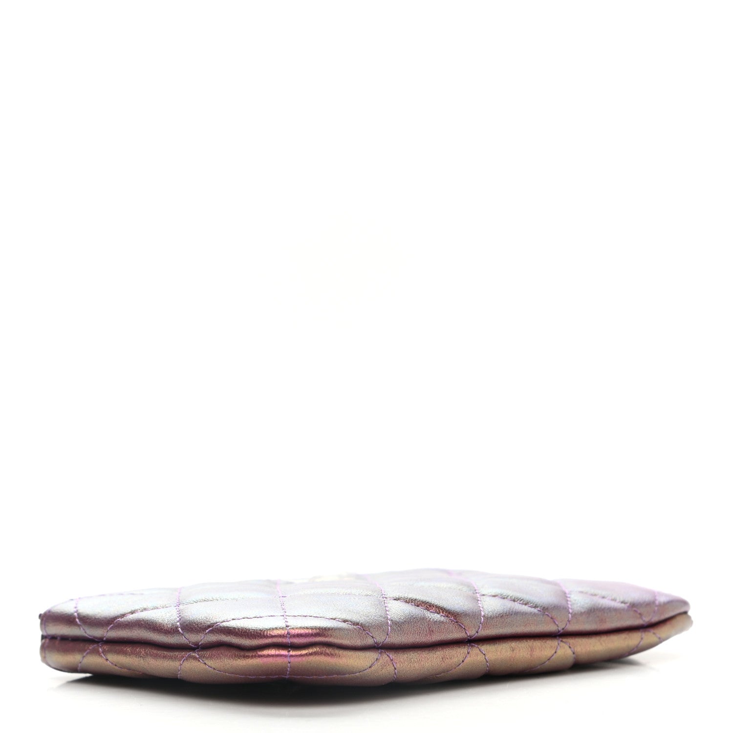 Chanel Iridescent Lambskin Quilted Small Cosmetic Case Purple 4 of 8