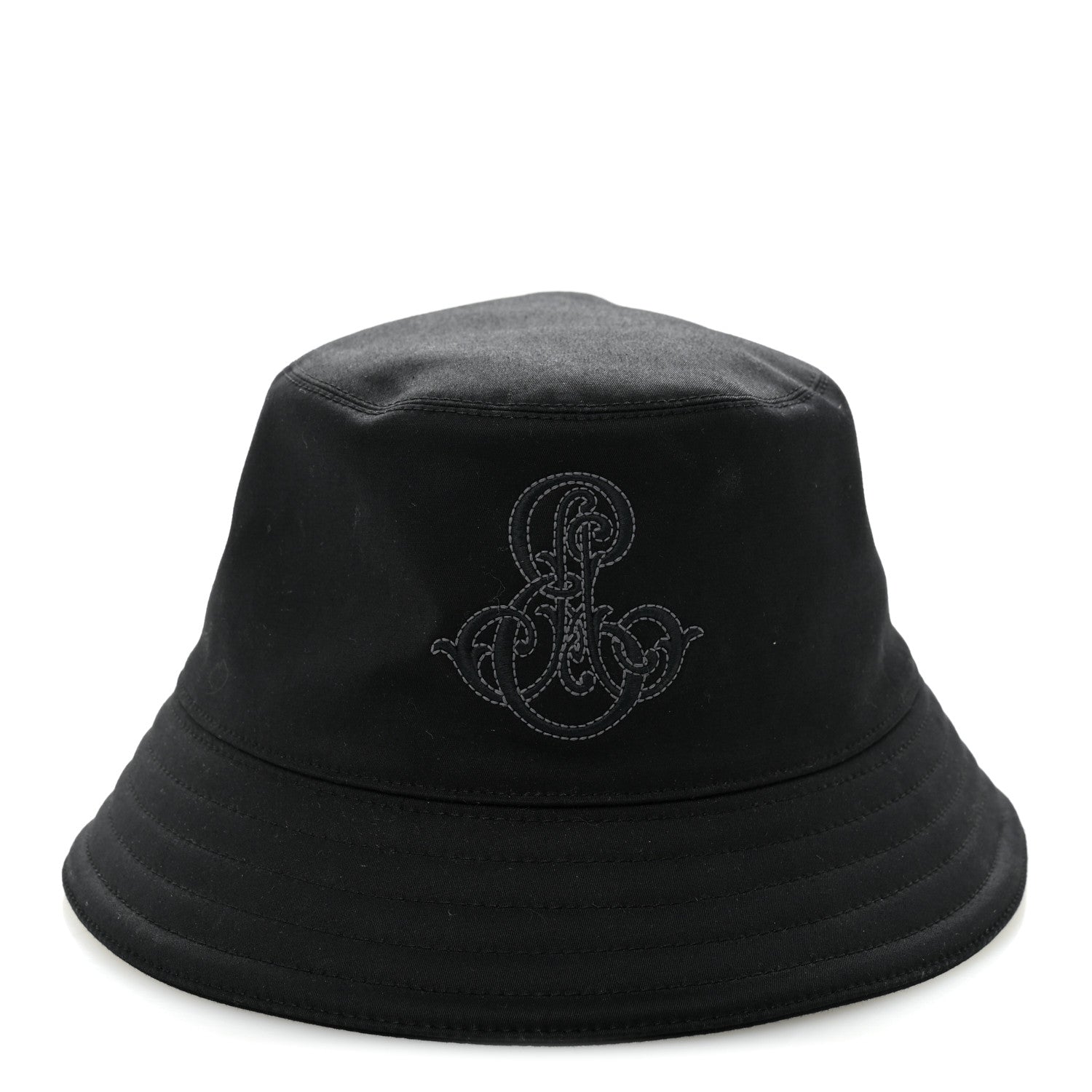 エルメス コットン×ポリウレタン ハーパー・エミール バケットハット　59 Hermes Cotton Embroidered Harper Emile Bucket Hat 59 Black 1859889