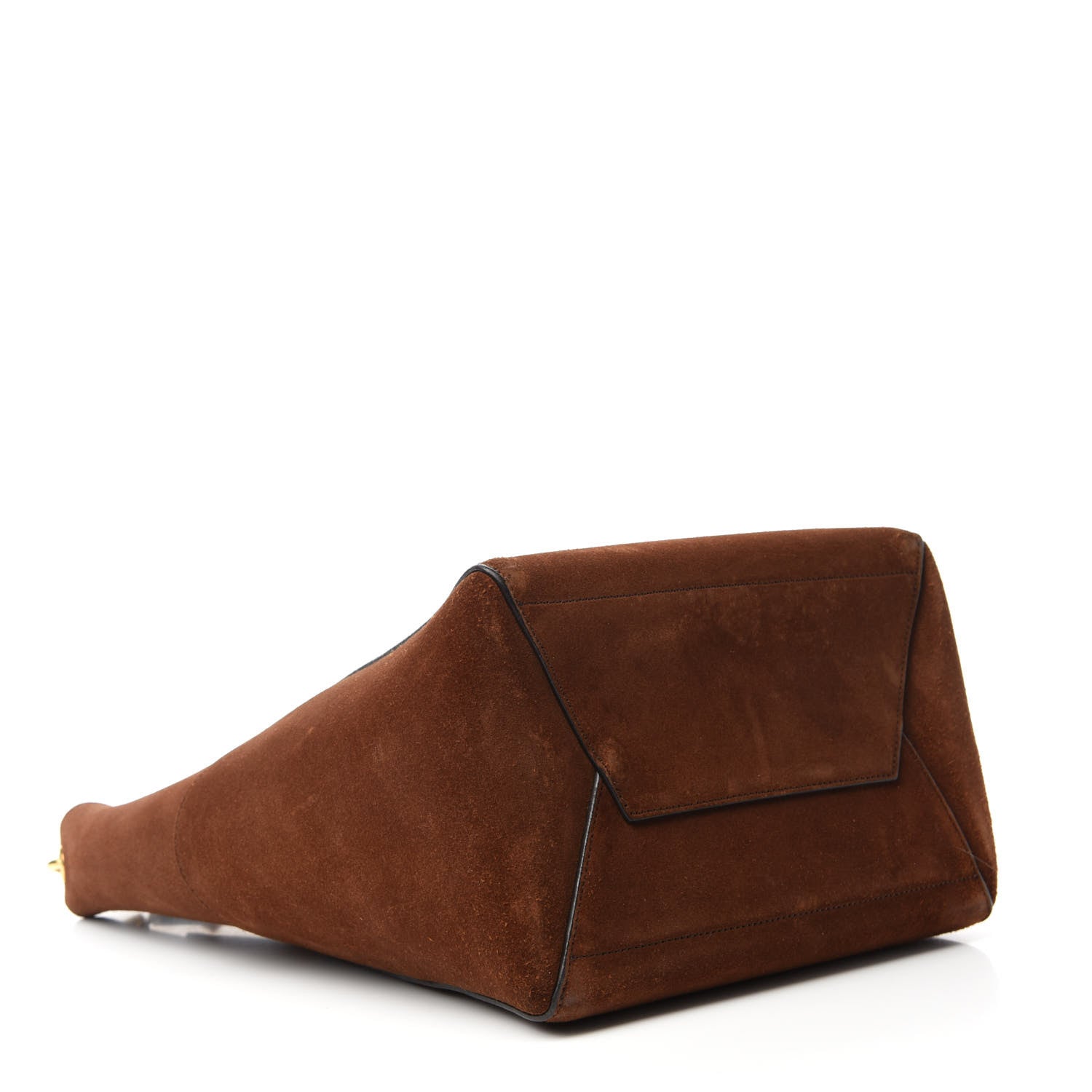 Celine Suede Calfskin Sangle Bucket Bag Chestnut 4 of 10