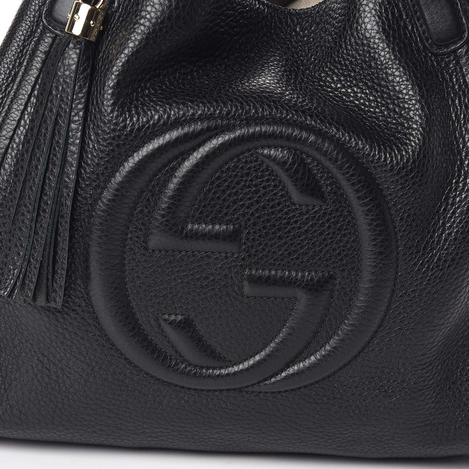 Gucci Pebbled Calfskin Medium Soho Shoulder Bag Black 10 of 10