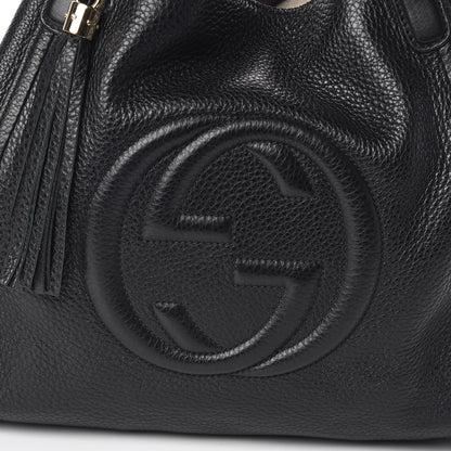 Gucci Pebbled Calfskin Medium Soho Shoulder Bag Black 10 of 10