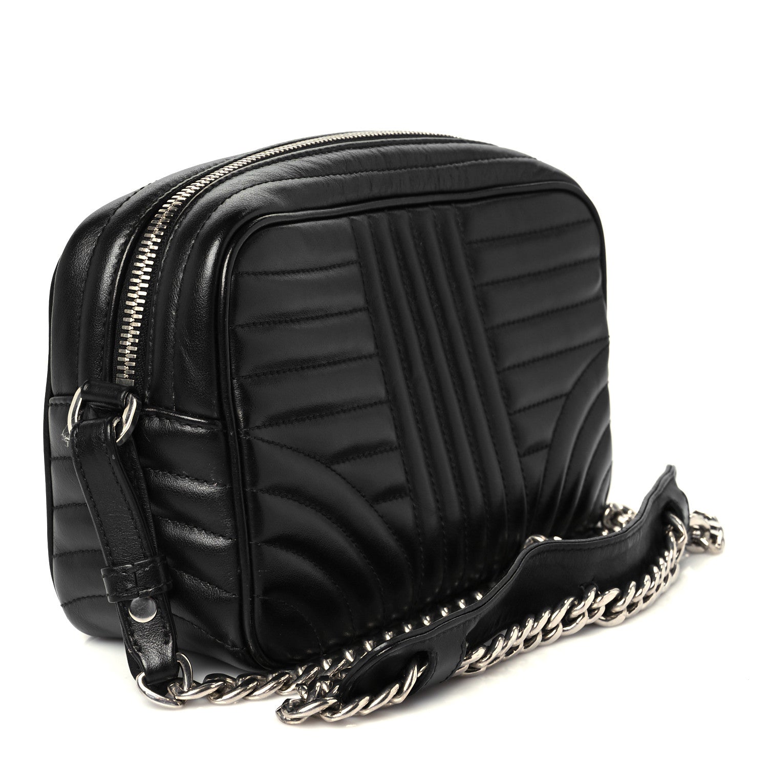 Prada Soft Calfskin Diagramme Camera Bag Black 3 of 9