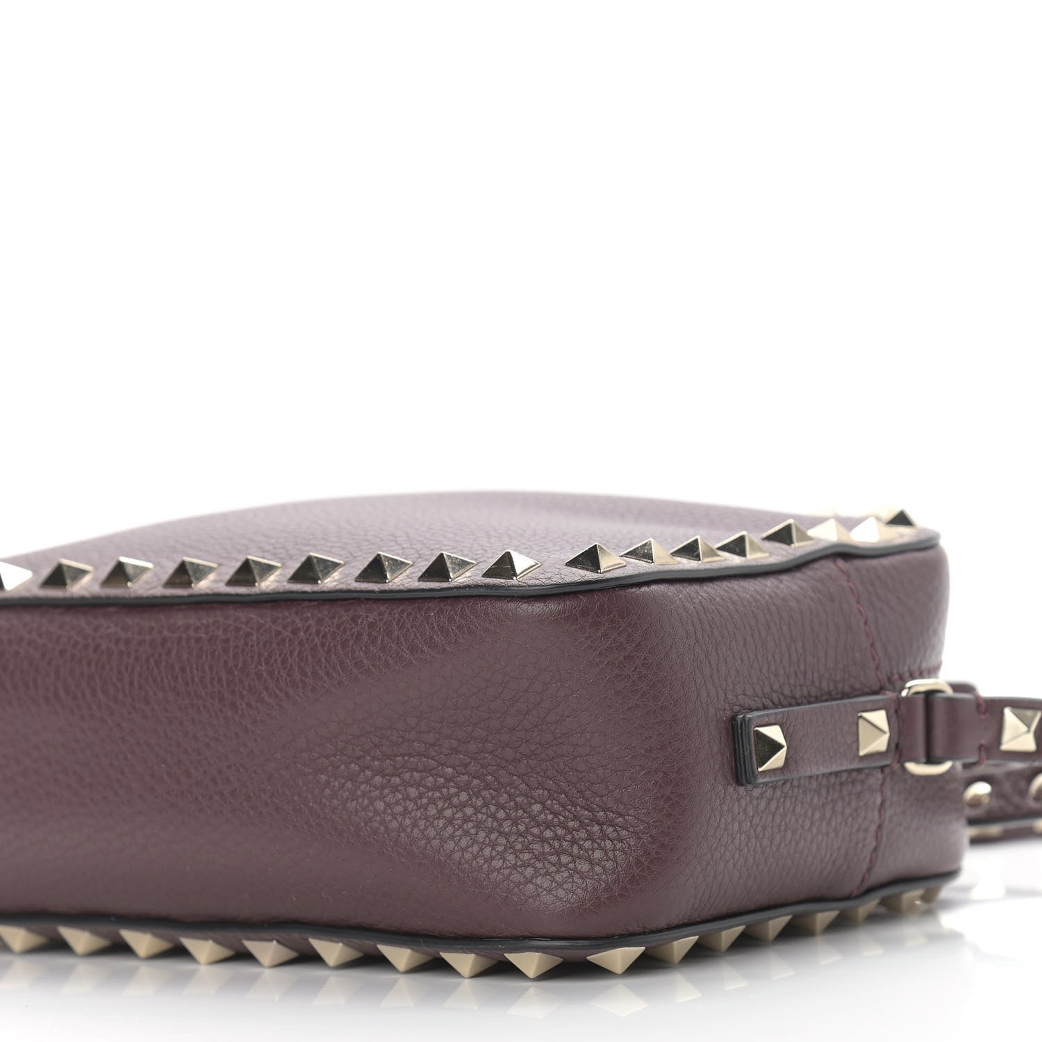 Valentino Garavani Pebbled Calfskin Rockstud Camera Crossbody Bag Rubin 8 of 8