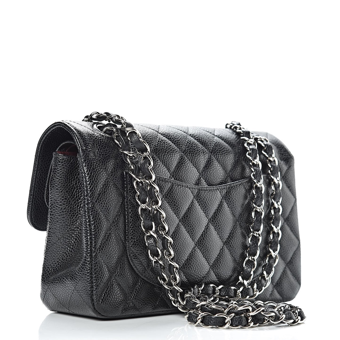Caviar Quilted Small Double Flap Black