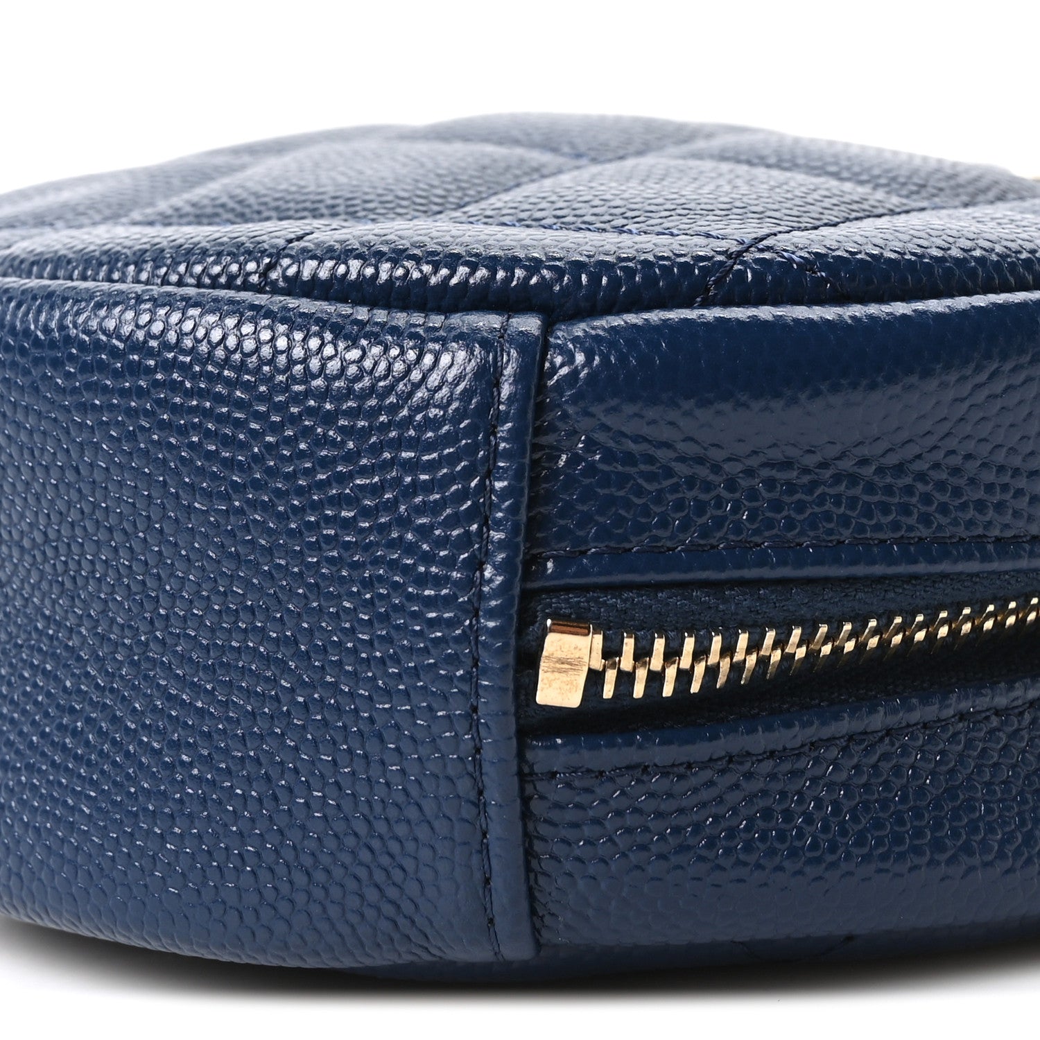 Chanel Caviar Quilted Round Clutch With Chain Navy 10 of 10