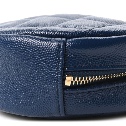 Chanel Caviar Quilted Round Clutch With Chain Navy 10 of 10