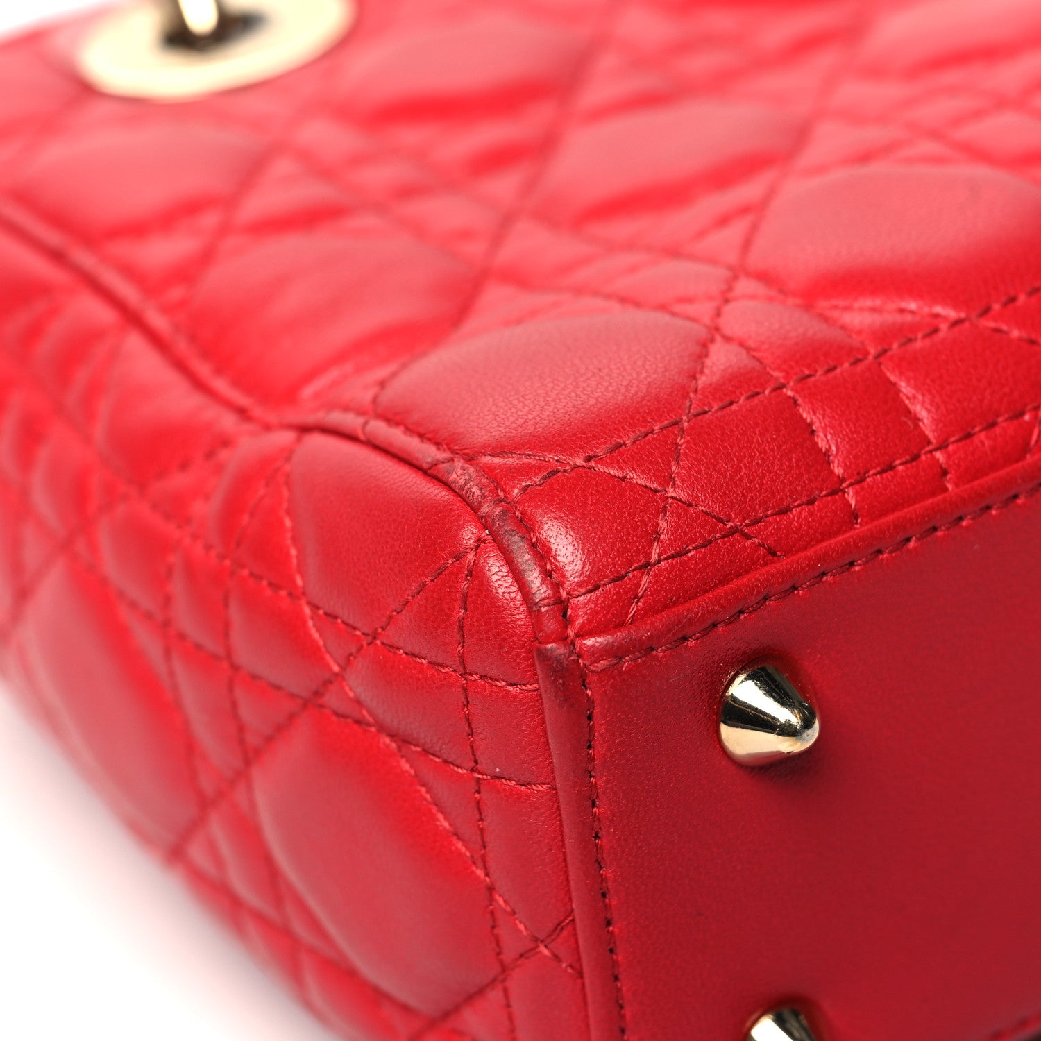 Christian Dior Lambskin Cannage Small Lucky Badges My Lady Dior Red 11 of 16