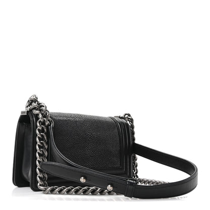 Chanel Galuchat Stingray Small Boy Flap Black 3 of 10
