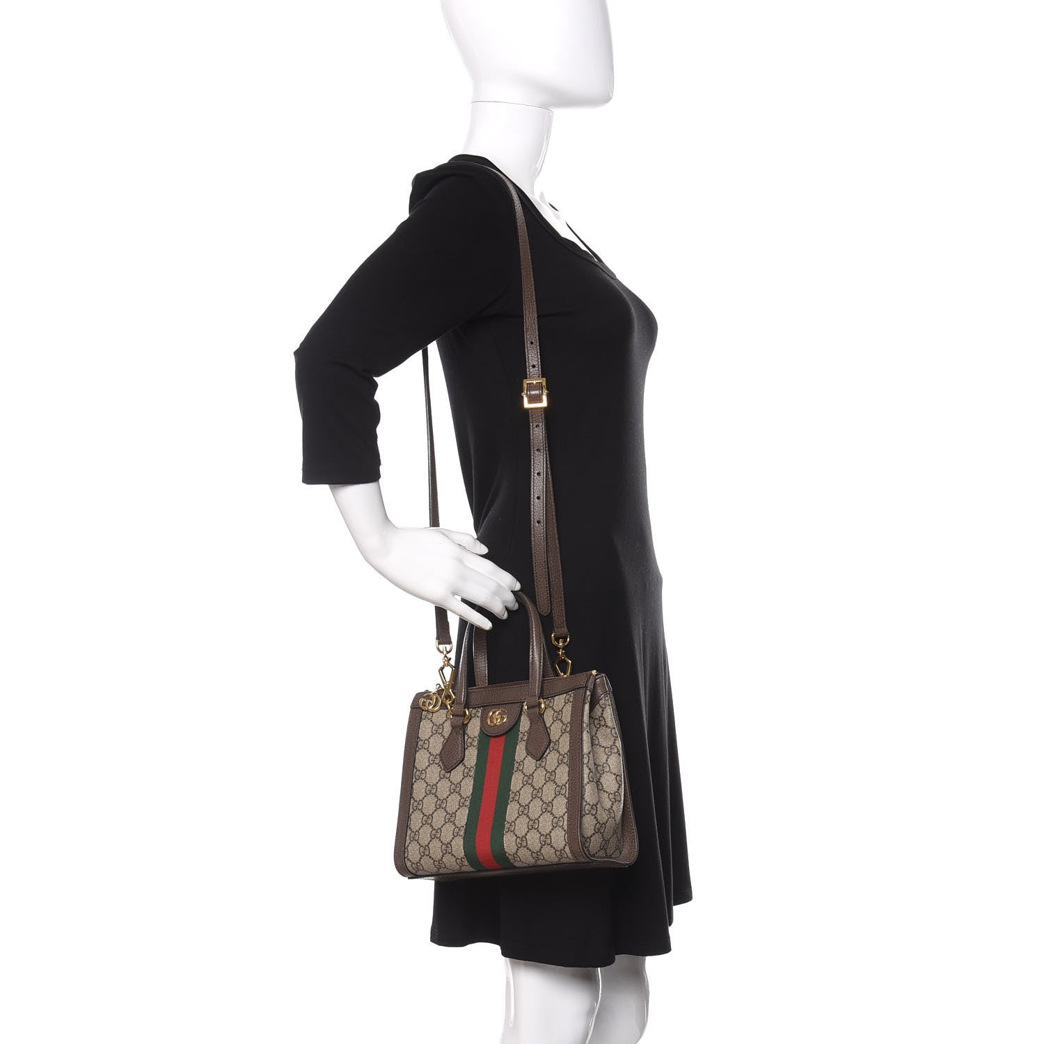 Gucci GG Supreme Monogram Small Ophidia Tote Bag Brown 2 of 13